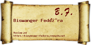 Biswanger Fedóra névjegykártya